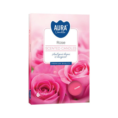 Duft-Teelichter - Rosenblüte - Rose (6-er Set)