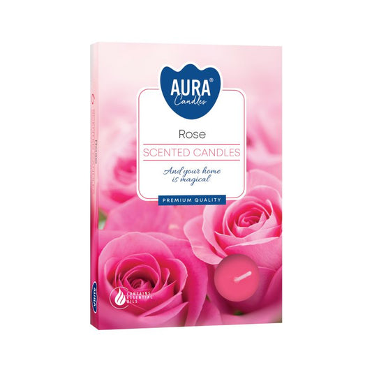 Duft-Teelichter - Rosenblüte - Rose (6-er Set)