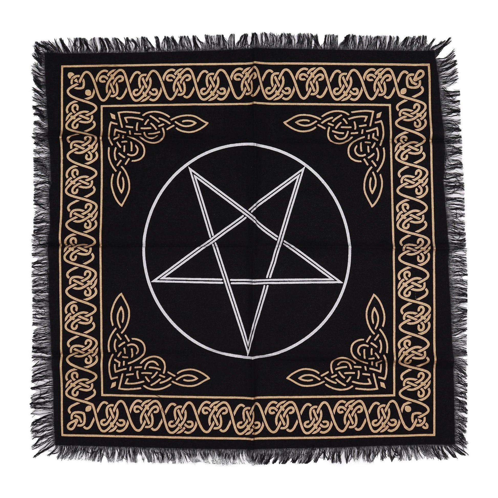Esoterisches Altartuch mit Fransen - Pentagon - Esoteric Altar Cloth - Hauttempel