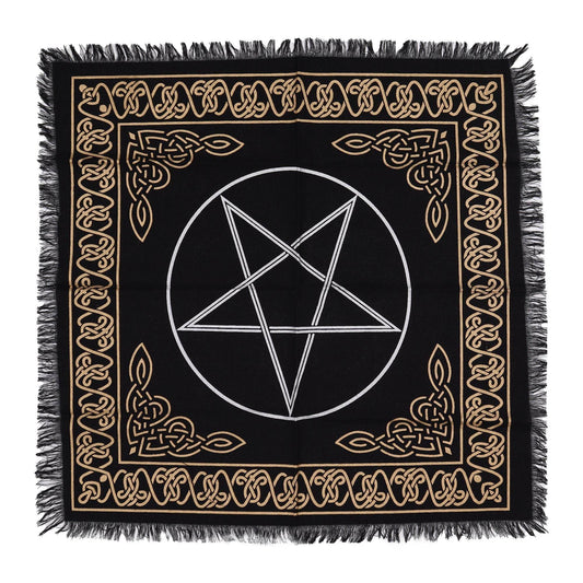 Esoterisches Altartuch mit Fransen - Pentagon - Esoteric Altar Cloth - Hauttempel