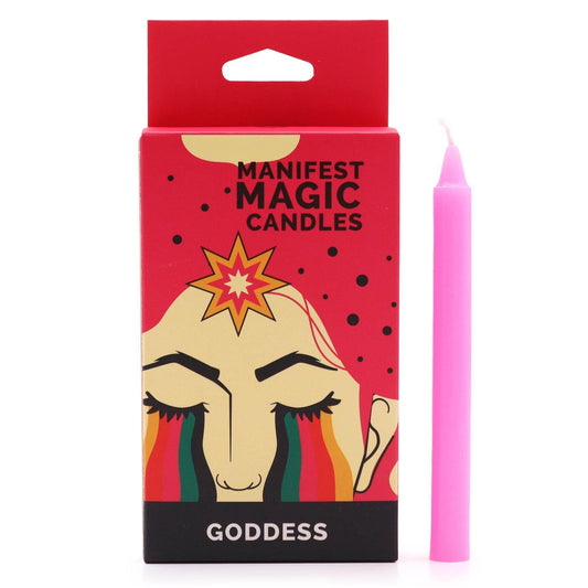 Göttin Manifestation Kerzen Pink (12-er Set) - Magic Candles for Manifestation - Hauttempel
