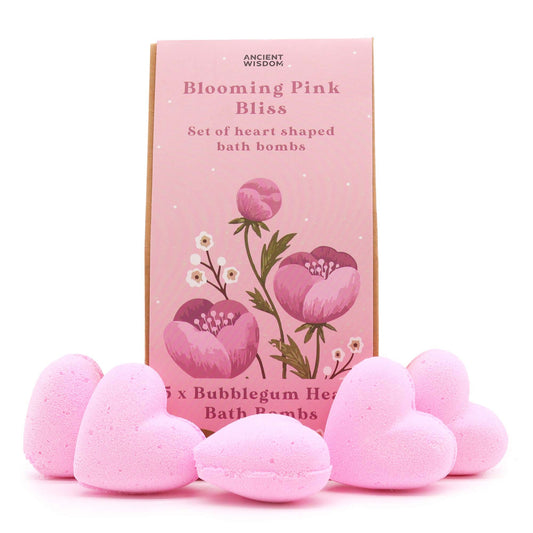 Badeherz-Geschenkset Blooming Pink Bliss – Verpackung mit rosa Badeherzen, Freisteller