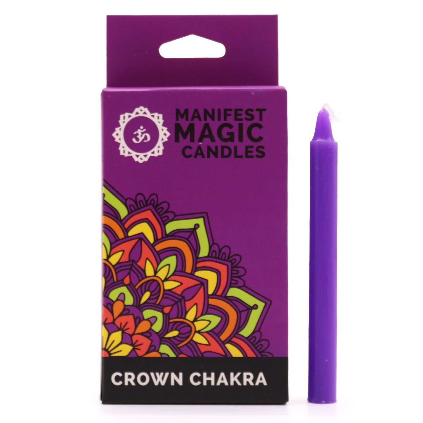 Kronen-Chakra Manifestation Kerzen Lila (12-er Set) - Magic Candles for Manifestation - Hauttempel