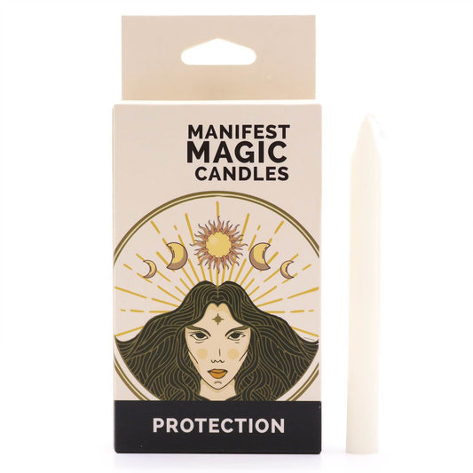 Schutz Manifestation Kerzen Elfenbein (12-er Set) - Magic Candles for Manifestation - Hauttempel