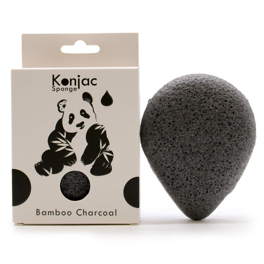 Konjac-Gesichtsschwamm Bambuskohle – Verpackung mit schwarzem Schwamm