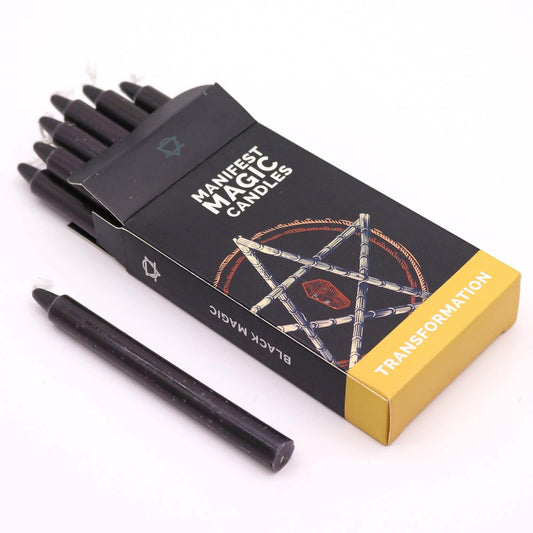 Transformation Manifestation Kerzen Schwarz (12-er Set) - Magic Candles for Manifestation - Hauttempel
