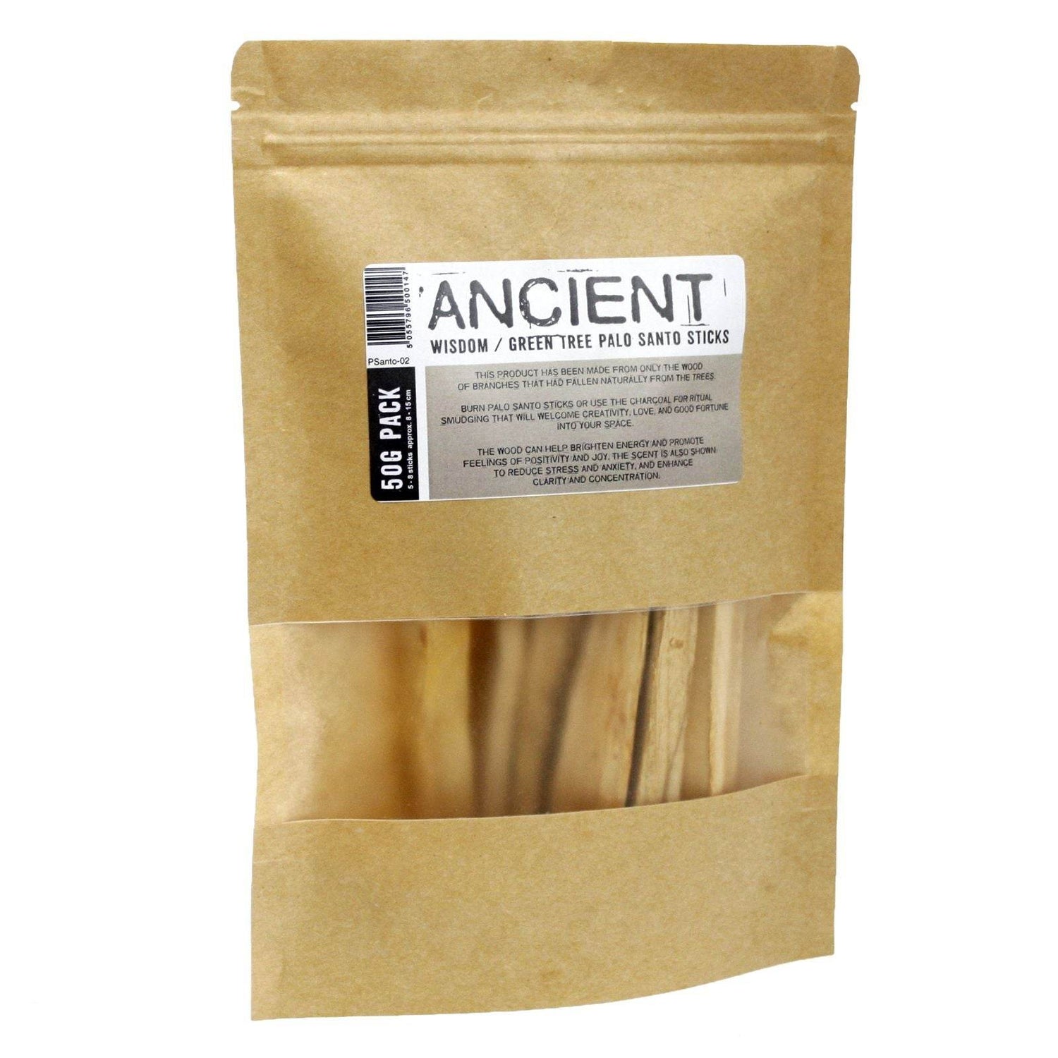 Palo Santo Holzstäbchen 50 g – Verpackung, Frontansicht