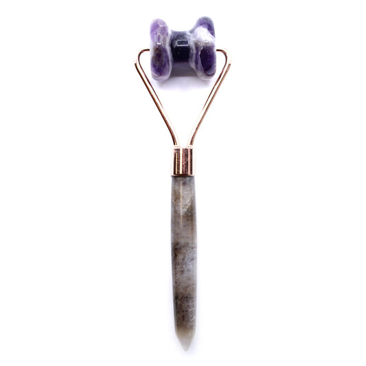 Edelstein Gesichts-Massage-Roller - Kinnpartie - Amethyst