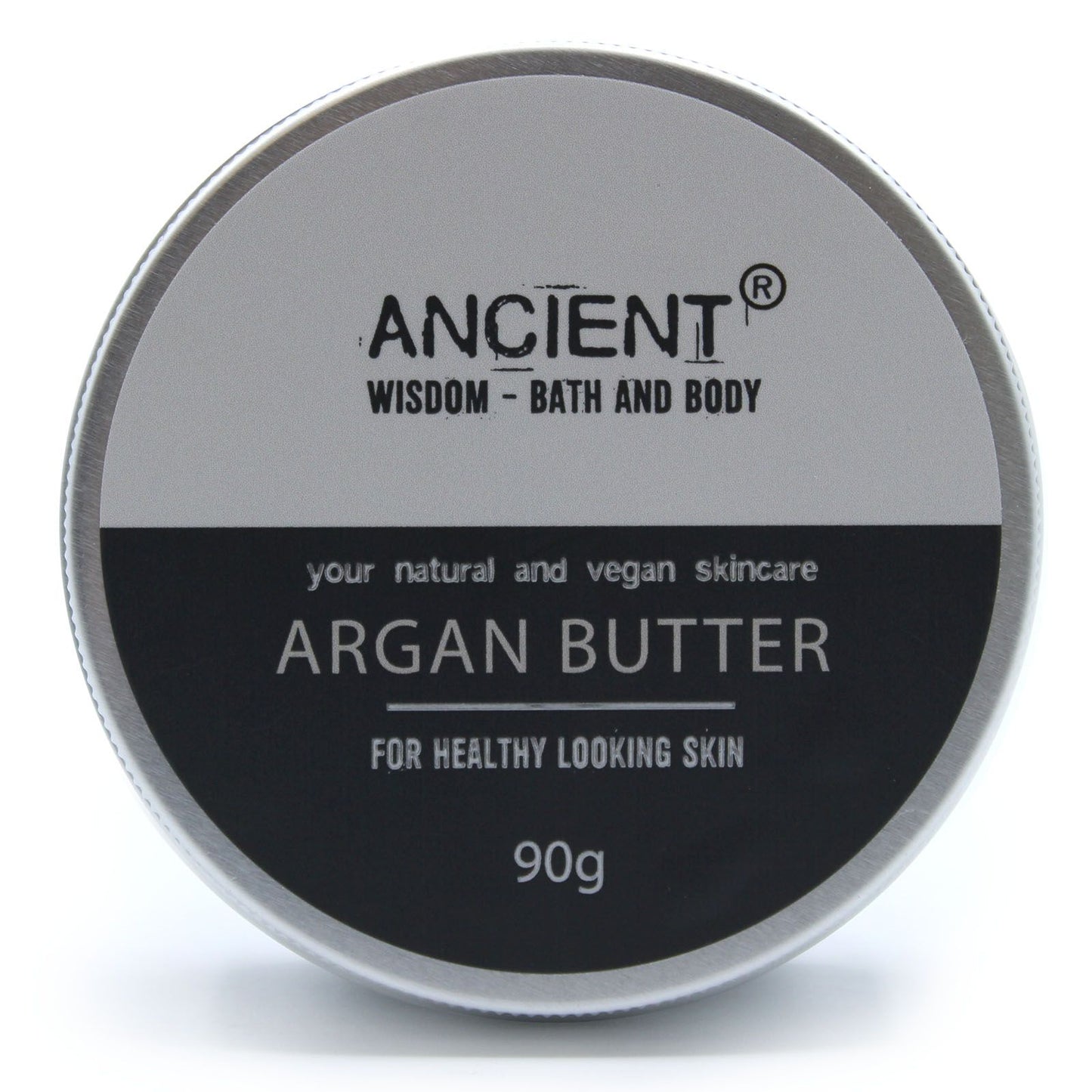 Körperbutter Argan – Dose aufrecht, Frontansicht, Freisteller