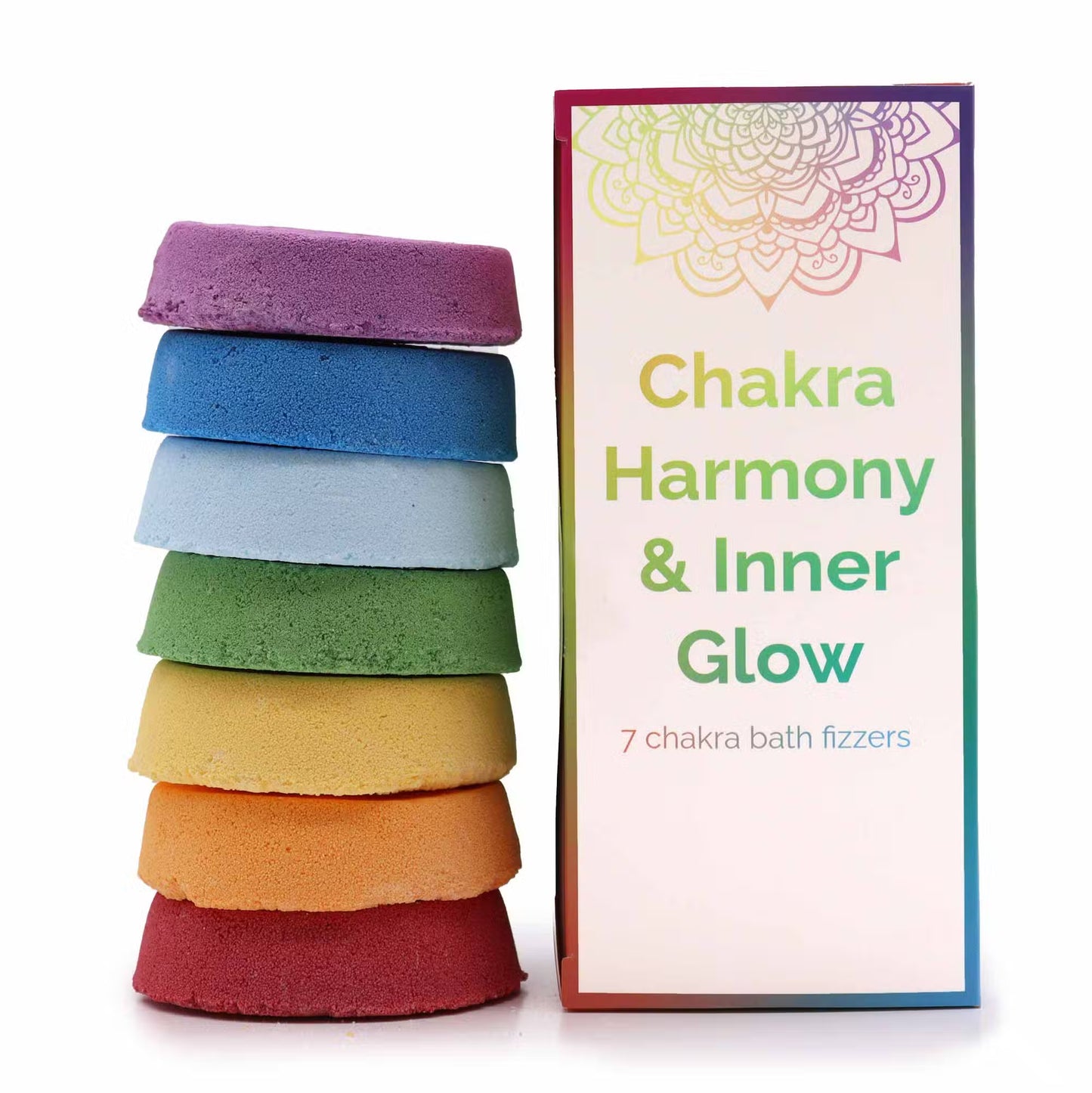7 Chakren Badebomben im Set "Harmony & Inner Glow"