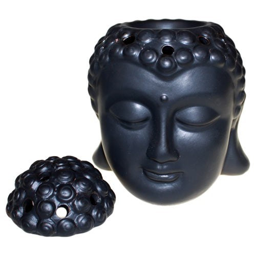 Duftöllampe Keramik - Buddhakopf - schwarz
