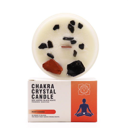 Chakra Edelsteinkerze Wurzel Chakra