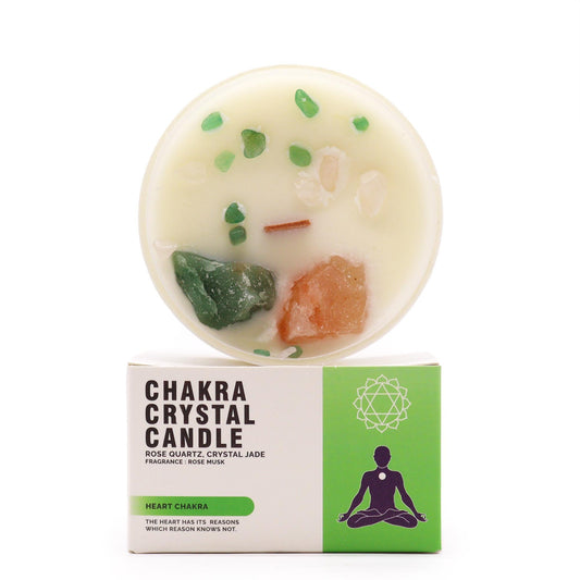 Chakra Edelsteinkerze Herz Chakra