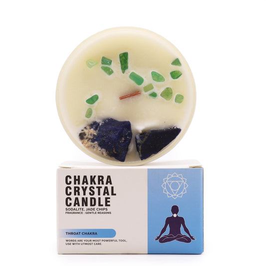 Chakra Edelsteinkerze Hals Chakra