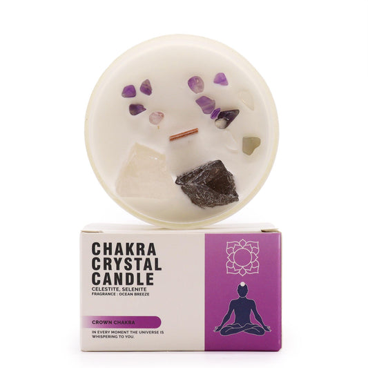 Chakra Edelsteinkerze Kronen Chakra
