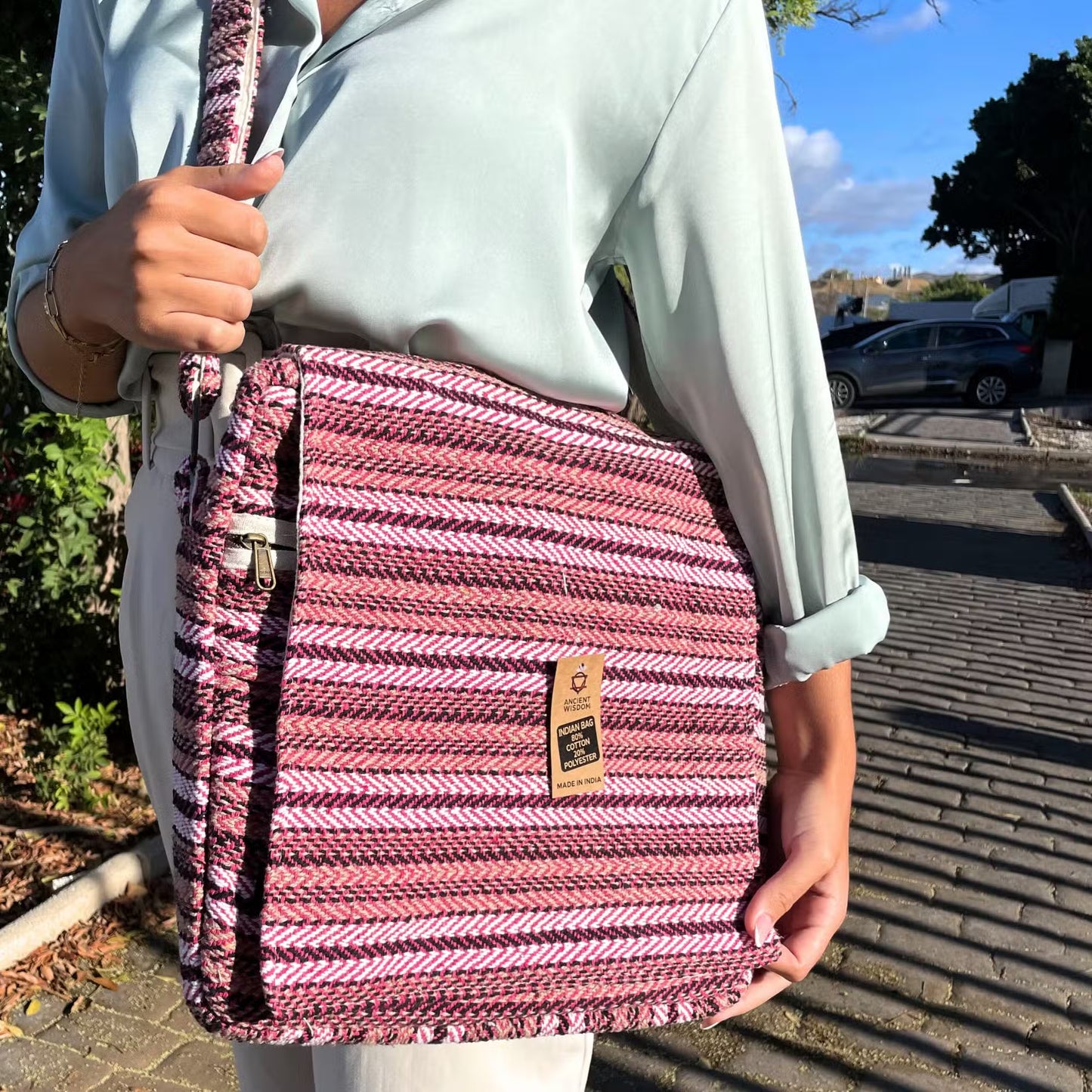 Laptop-Tasche - BANJARA - Boho-Stil - Zartrosa