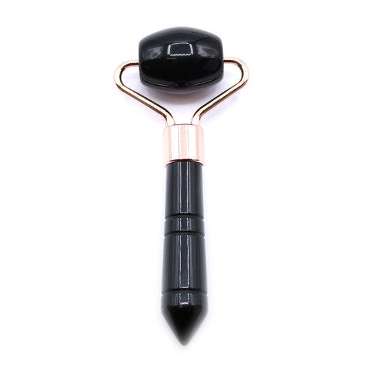 Edelstein Mini Gesichtsroller - Schwarzer Obsidian