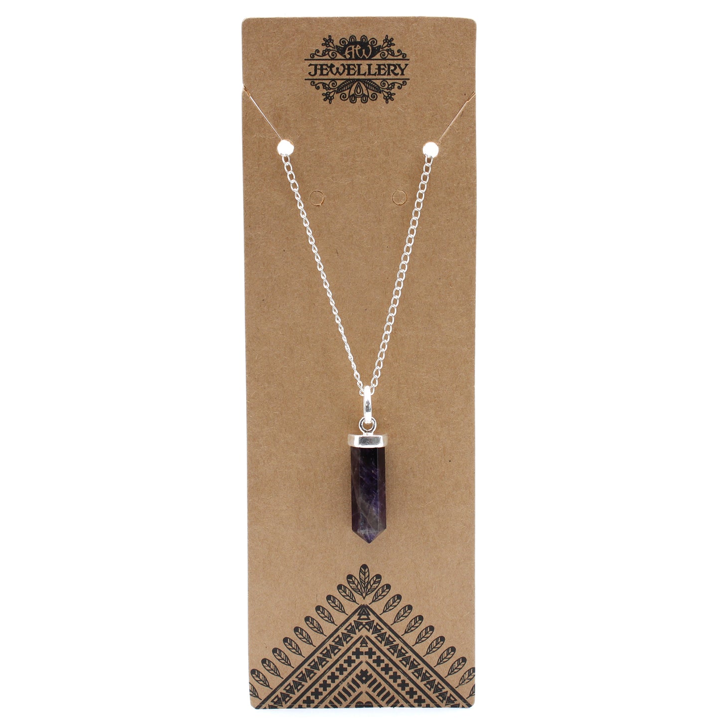 Indische Edelsteinkette - Obelisk - Amethyst