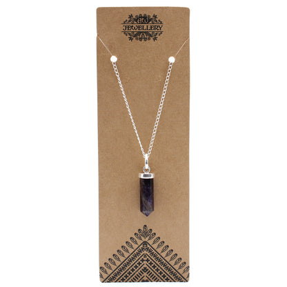 Indische Edelsteinkette - Obelisk - Amethyst