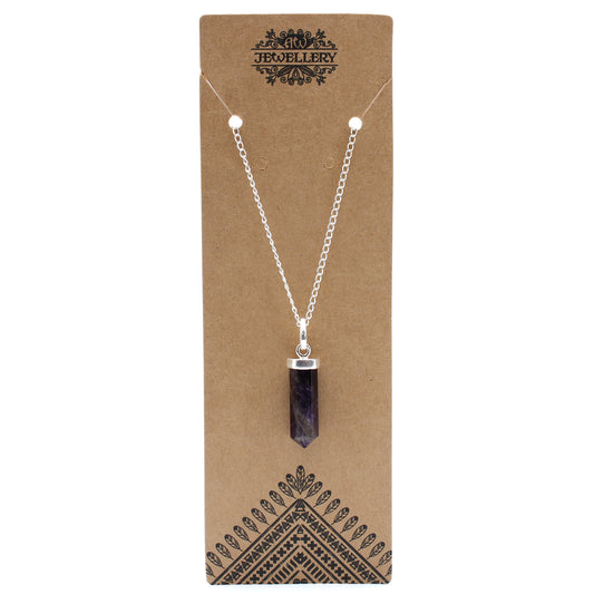 Indische Edelsteinkette - Obelisk - Amethyst