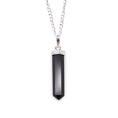 Indische Edelsteinkette - Obelisk - Schwarzer Achat