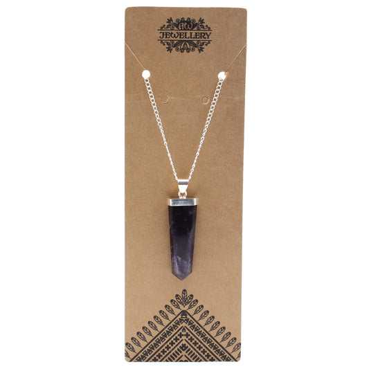 Indische Edelsteinkette - Flacher Stift - Amethyst