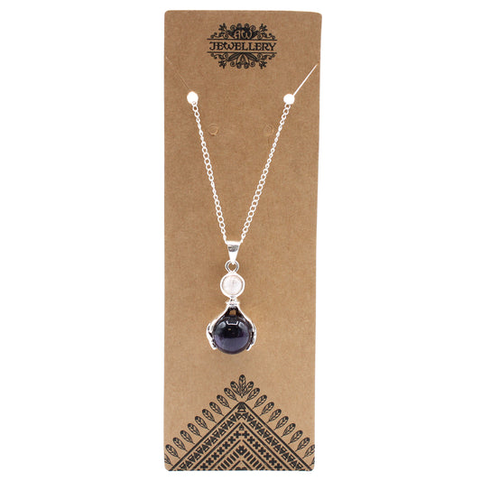 Indische Edelsteinkette - Schützende Hände - Amethyst