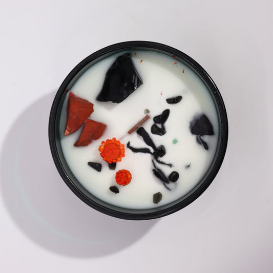 Hop Hare© Kristall-Blumen-Sojawachs-Kerze "Der Teufel"