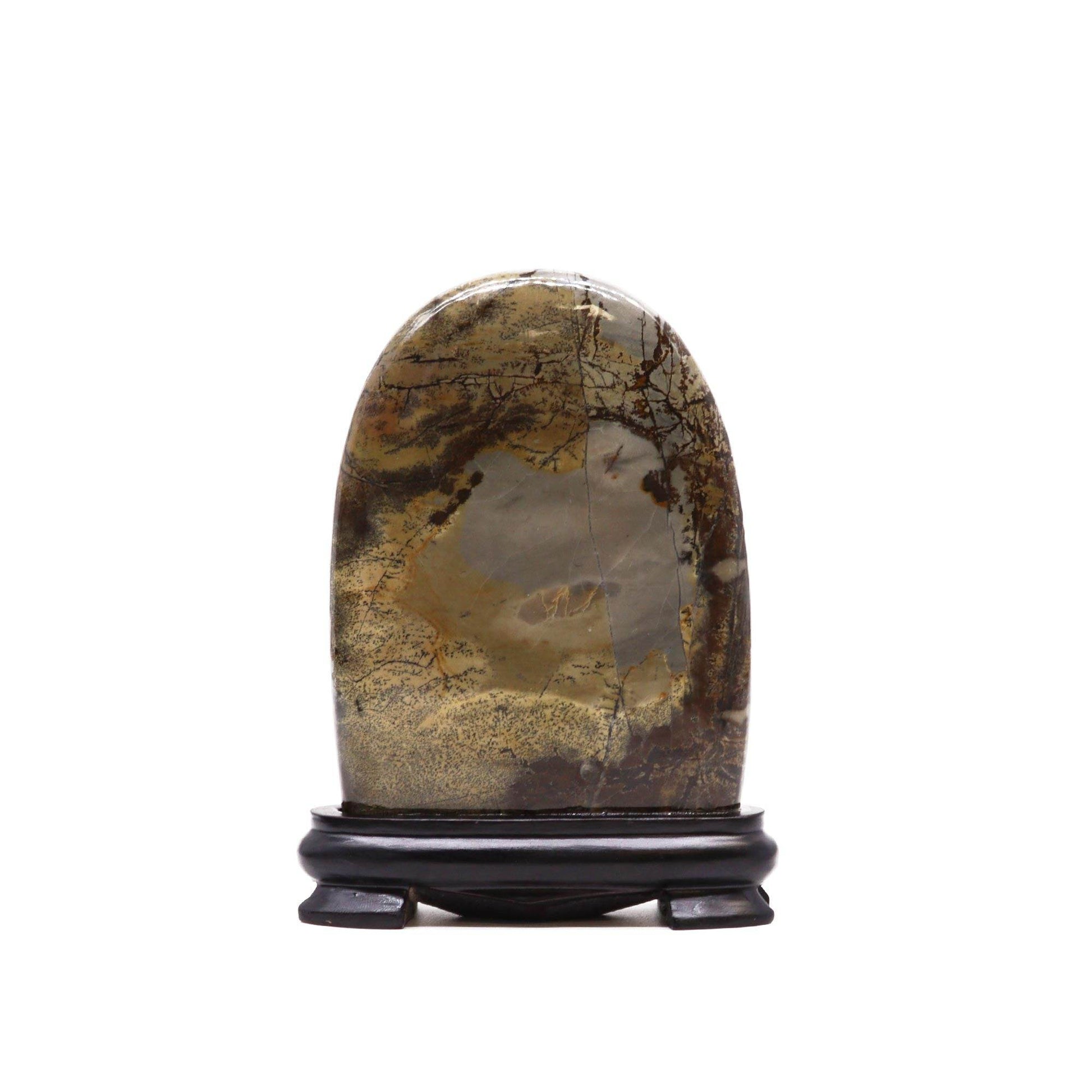 Guohua Bildstein - Bogenform - ca. 145 x 110 mm - ca. 479g - Bildstein - Hauttempel