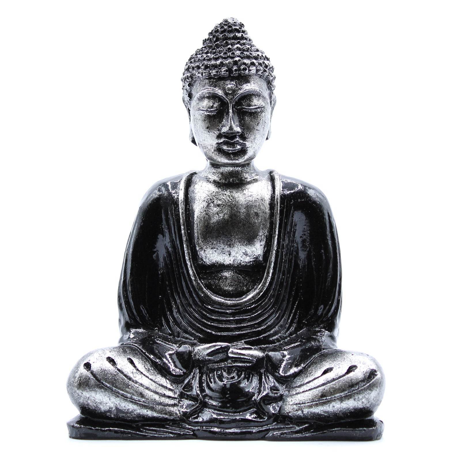 Buddha Statue - Schwarz Grau- mittelgroß - Statuen & Figuren - Hauttempel