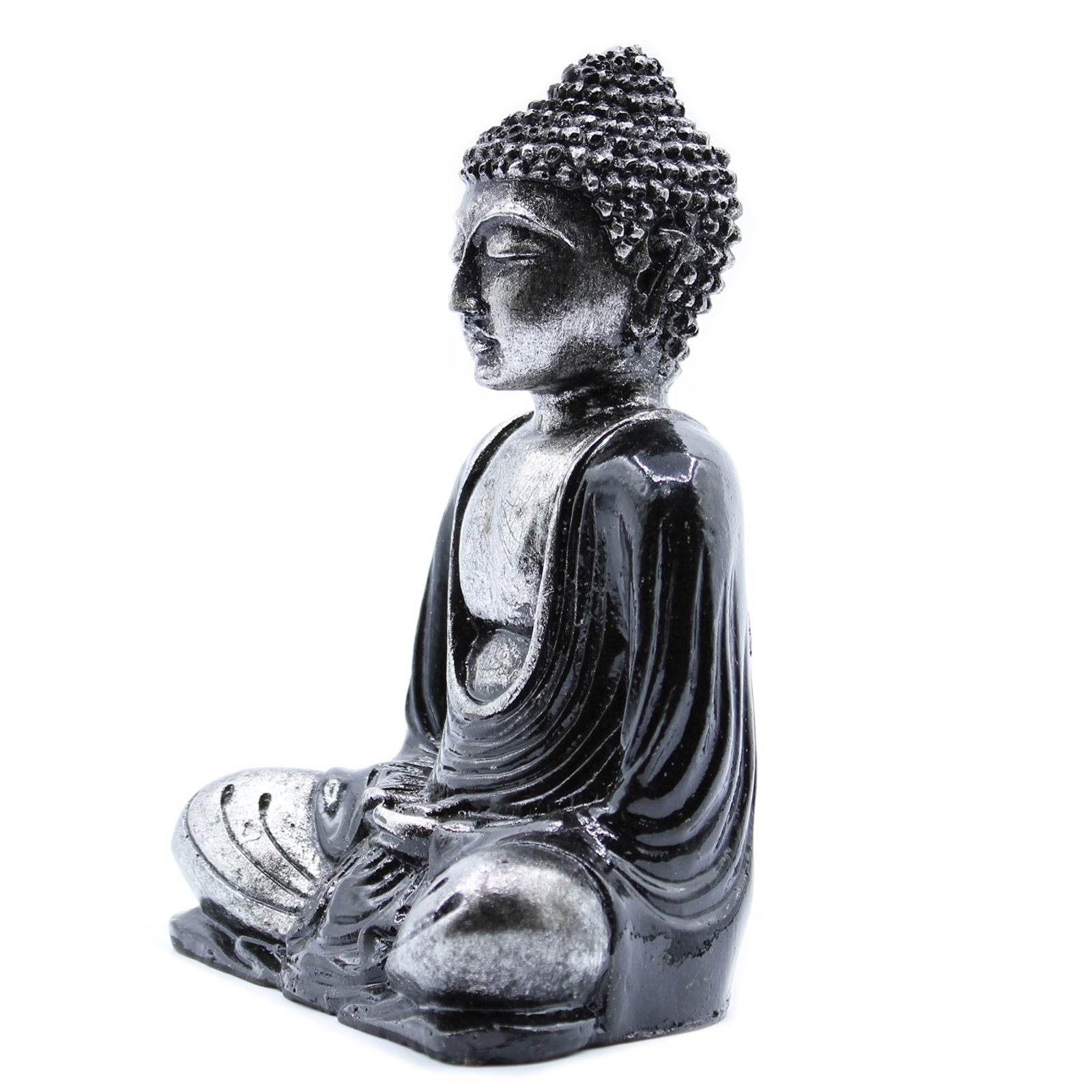 Buddha Statue - Schwarz Grau- mittelgroß - Statuen & Figuren - Hauttempel