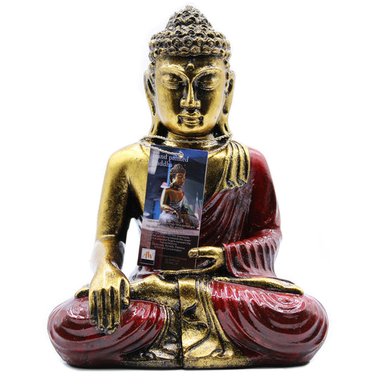 Buddha-Statue - Rot-Gold - groß