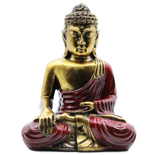 Buddha-Statue - Rot-Gold - groß