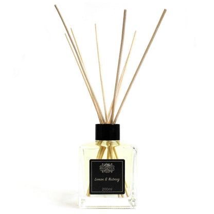 Zitrone & Muskatnuss Ätherisches Öl Rattanstäbchen Diffusor 200ml - Rattanstäbchen-Diffusor - Hauttempel