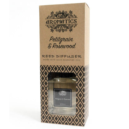 Petitgrain & Rosenholz Ätherisches Öl Rattanstäbchen Diffusor 200ml - Rattanstäbchen-Diffusor - Hauttempel