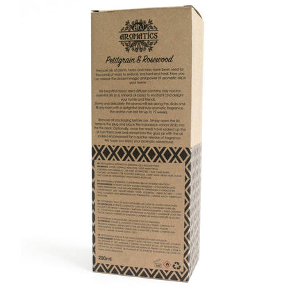 Petitgrain & Rosenholz Ätherisches Öl Rattanstäbchen Diffusor 200ml - Rattanstäbchen-Diffusor - Hauttempel