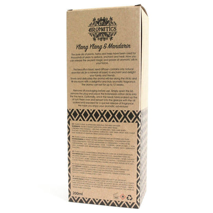 Ylang-Ylang & Mandarine Ätherisches Öl Rattanstäbchen Diffusor 200ml - Rattanstäbchen-Diffusor - Hauttempel
