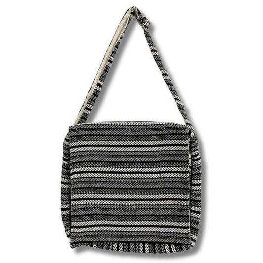 Laptop-Tasche - BANJARA - Boho-Stil - Graue Streifen - Laptoptasche - Hauttempel