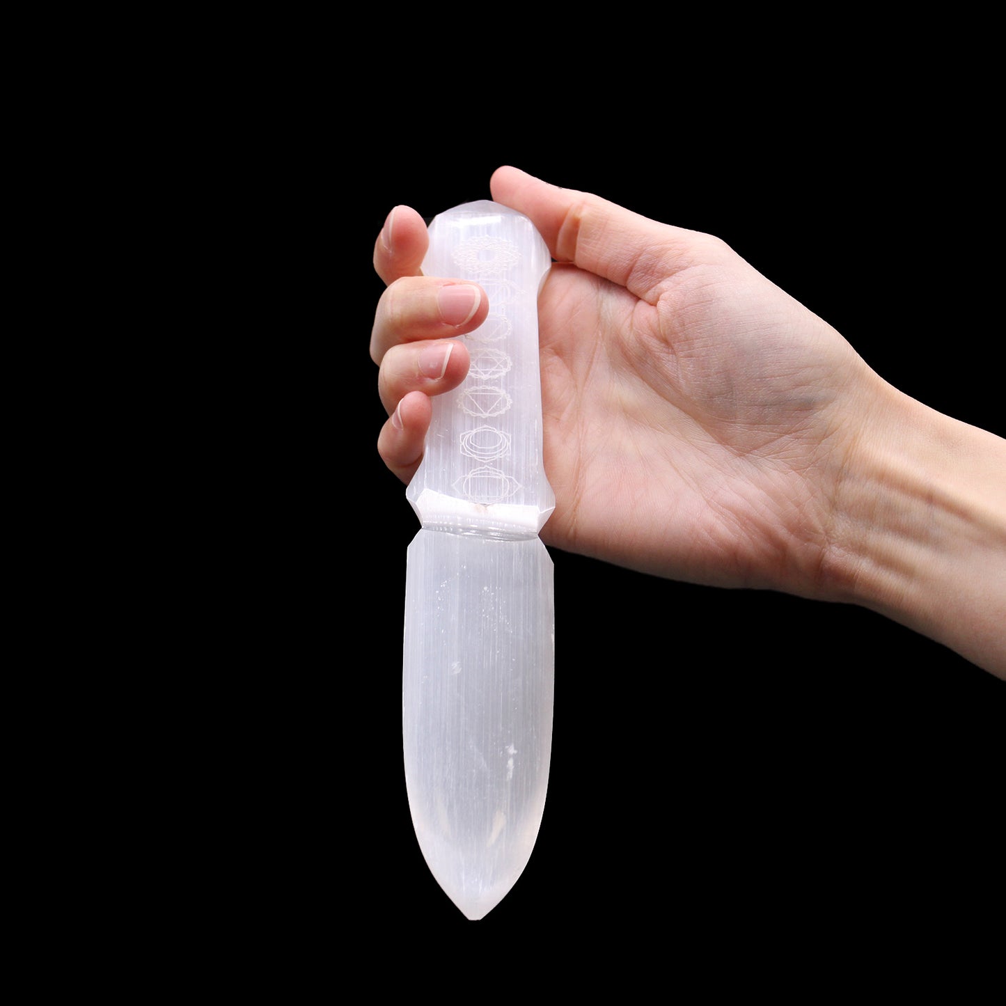 Selenit-Ritualmesser - Chakra