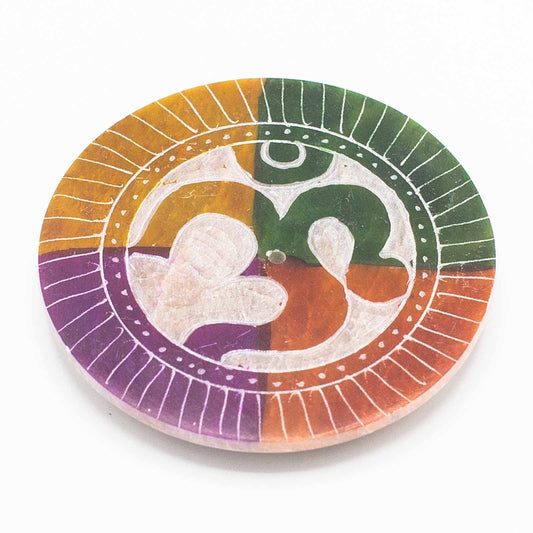 Räucherstäbchenhalter "Om-Symbol" Speckstein ca. 8x8cm