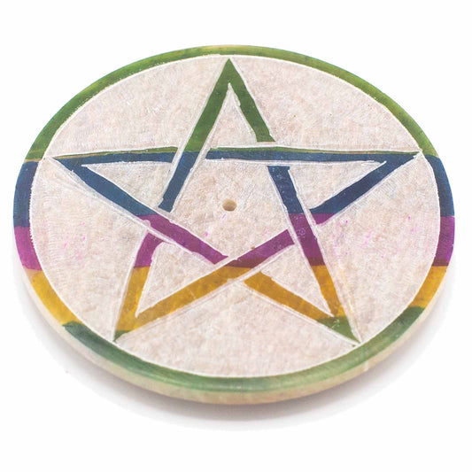 Räucherstäbchenhalter "Pentagramm" Speckstein ca. 8cm