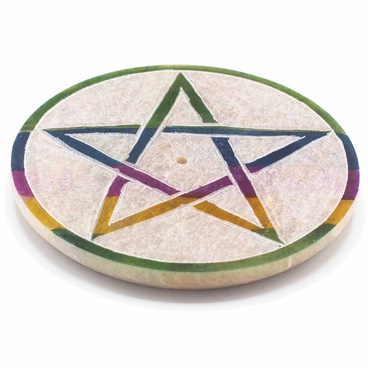 Räucherstäbchenhalter "Pentagramm" Speckstein ca. 8cm