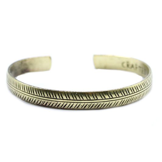Tibetisches Armband "Kleines Tribal Blatt" - Messing