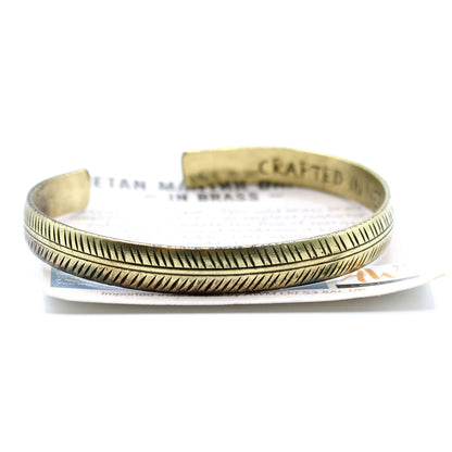 Tibetisches Armband "Kleines Tribal Blatt" - Messing