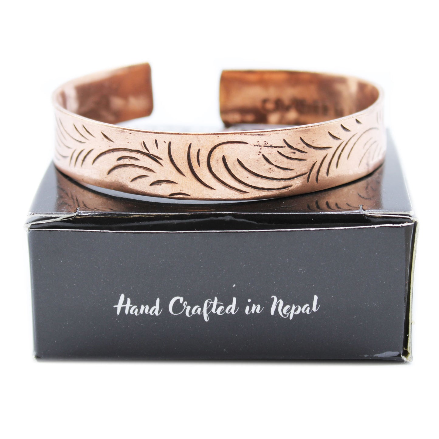 Tibetisches Armband "Tribal Breiter Wirbel" - Kupfer