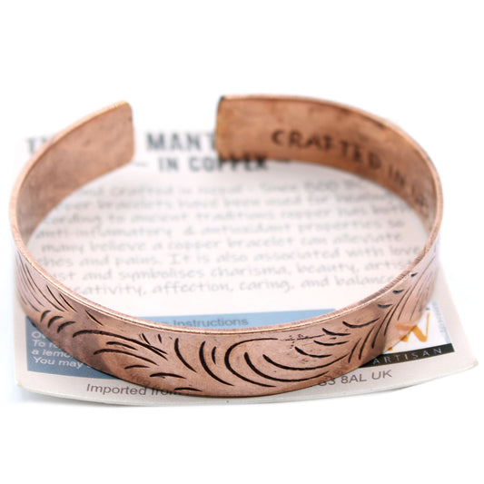 Tibetisches Armband "Tribal Breiter Wirbel" - Kupfer