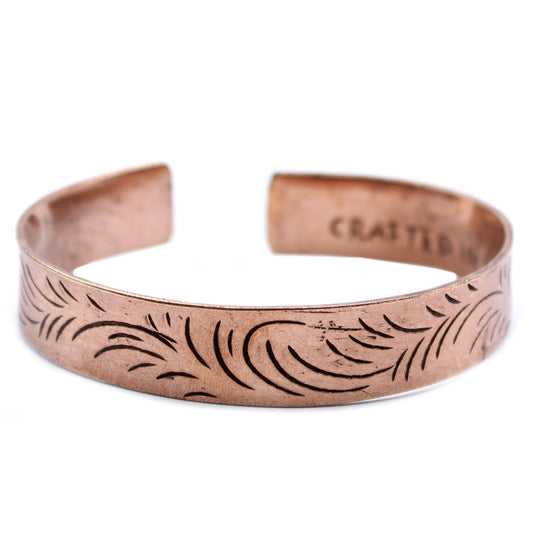Tibetisches Armband "Tribal Breiter Wirbel" - Kupfer