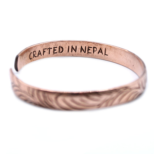 Tibetisches Armband "Tribal Schmaler Wirbel" - Kupfer
