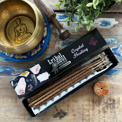 TRIBAL SOUL Räucherstäbchen & Keramikhalter - Kristallritual - Räucherstäbchen - Hauttempel
